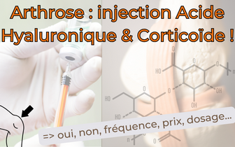 Les injections d’acide hyaluronique et de corticoïdes en cas d’arthrose.